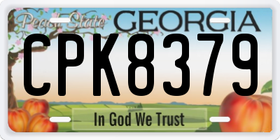 GA license plate CPK8379