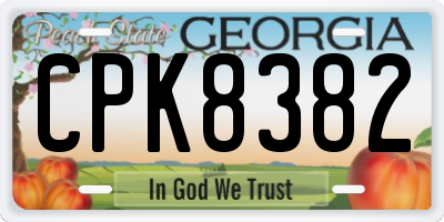 GA license plate CPK8382