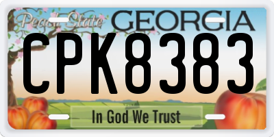 GA license plate CPK8383