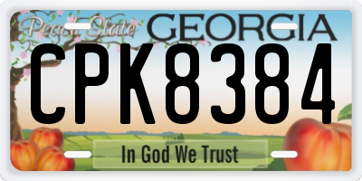 GA license plate CPK8384