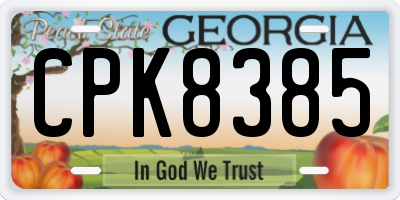 GA license plate CPK8385