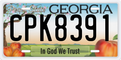 GA license plate CPK8391
