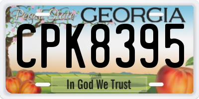 GA license plate CPK8395