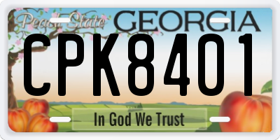GA license plate CPK8401