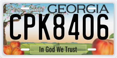 GA license plate CPK8406