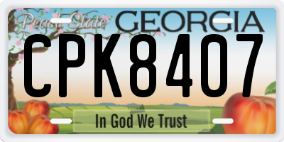 GA license plate CPK8407