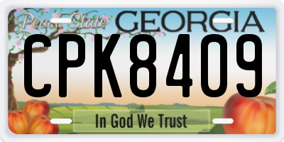 GA license plate CPK8409