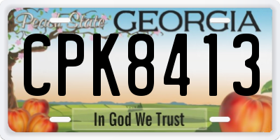 GA license plate CPK8413