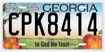 GA license plate CPK8414