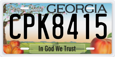 GA license plate CPK8415
