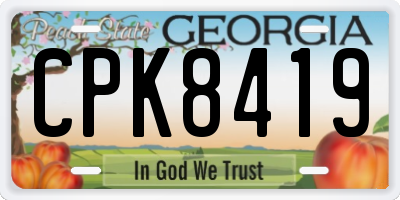 GA license plate CPK8419