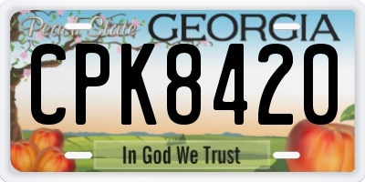 GA license plate CPK8420