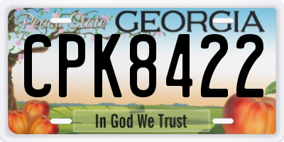 GA license plate CPK8422