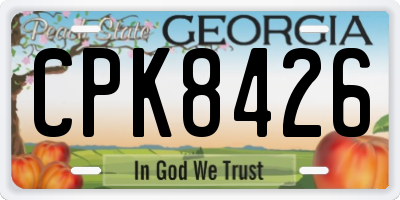 GA license plate CPK8426