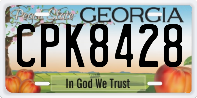 GA license plate CPK8428