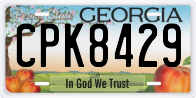 GA license plate CPK8429