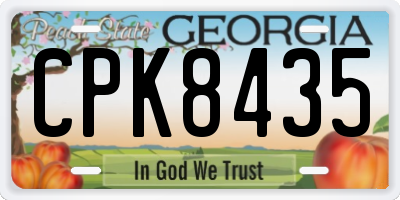 GA license plate CPK8435