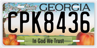 GA license plate CPK8436
