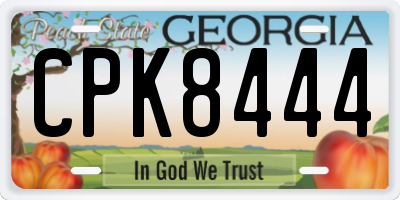 GA license plate CPK8444