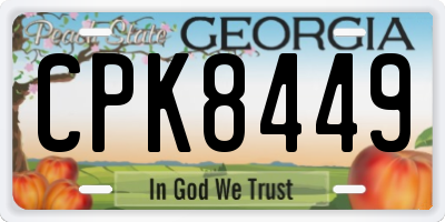 GA license plate CPK8449