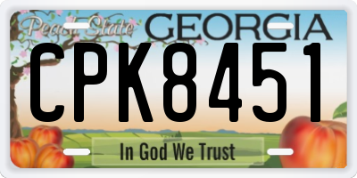 GA license plate CPK8451
