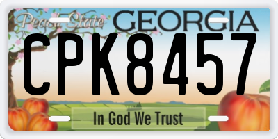 GA license plate CPK8457