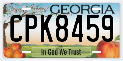 GA license plate CPK8459