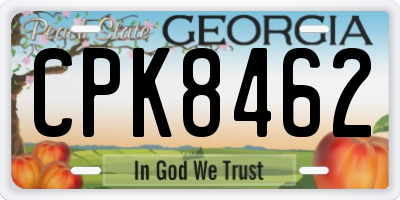 GA license plate CPK8462