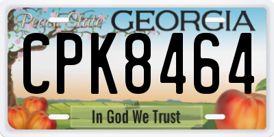 GA license plate CPK8464