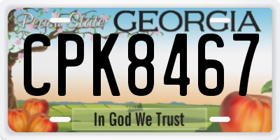 GA license plate CPK8467