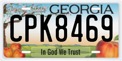 GA license plate CPK8469