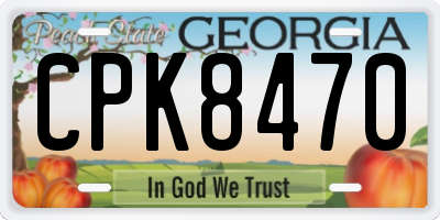 GA license plate CPK8470