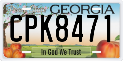 GA license plate CPK8471