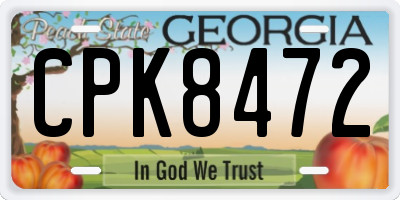 GA license plate CPK8472