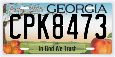 GA license plate CPK8473
