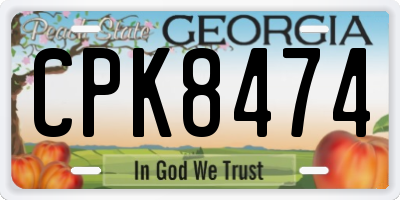 GA license plate CPK8474