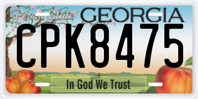 GA license plate CPK8475