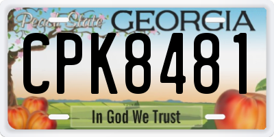 GA license plate CPK8481