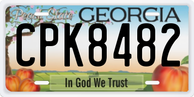 GA license plate CPK8482