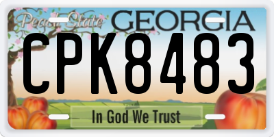GA license plate CPK8483