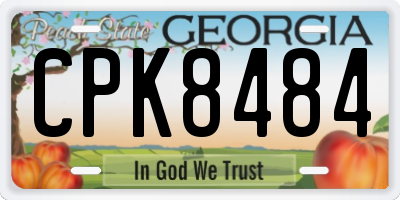 GA license plate CPK8484