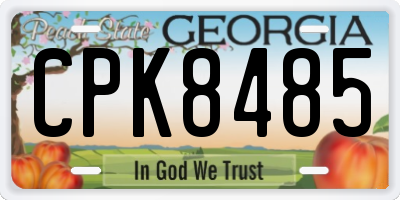 GA license plate CPK8485