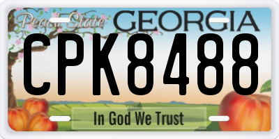 GA license plate CPK8488