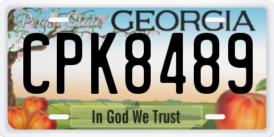 GA license plate CPK8489