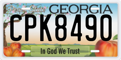 GA license plate CPK8490
