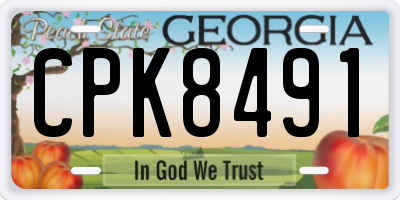 GA license plate CPK8491