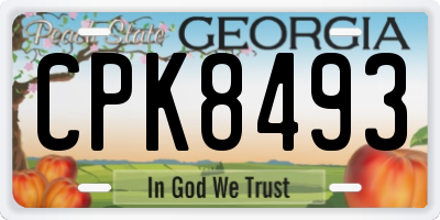 GA license plate CPK8493