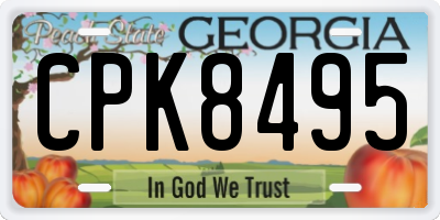 GA license plate CPK8495