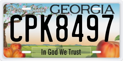 GA license plate CPK8497