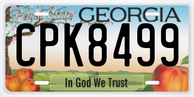 GA license plate CPK8499